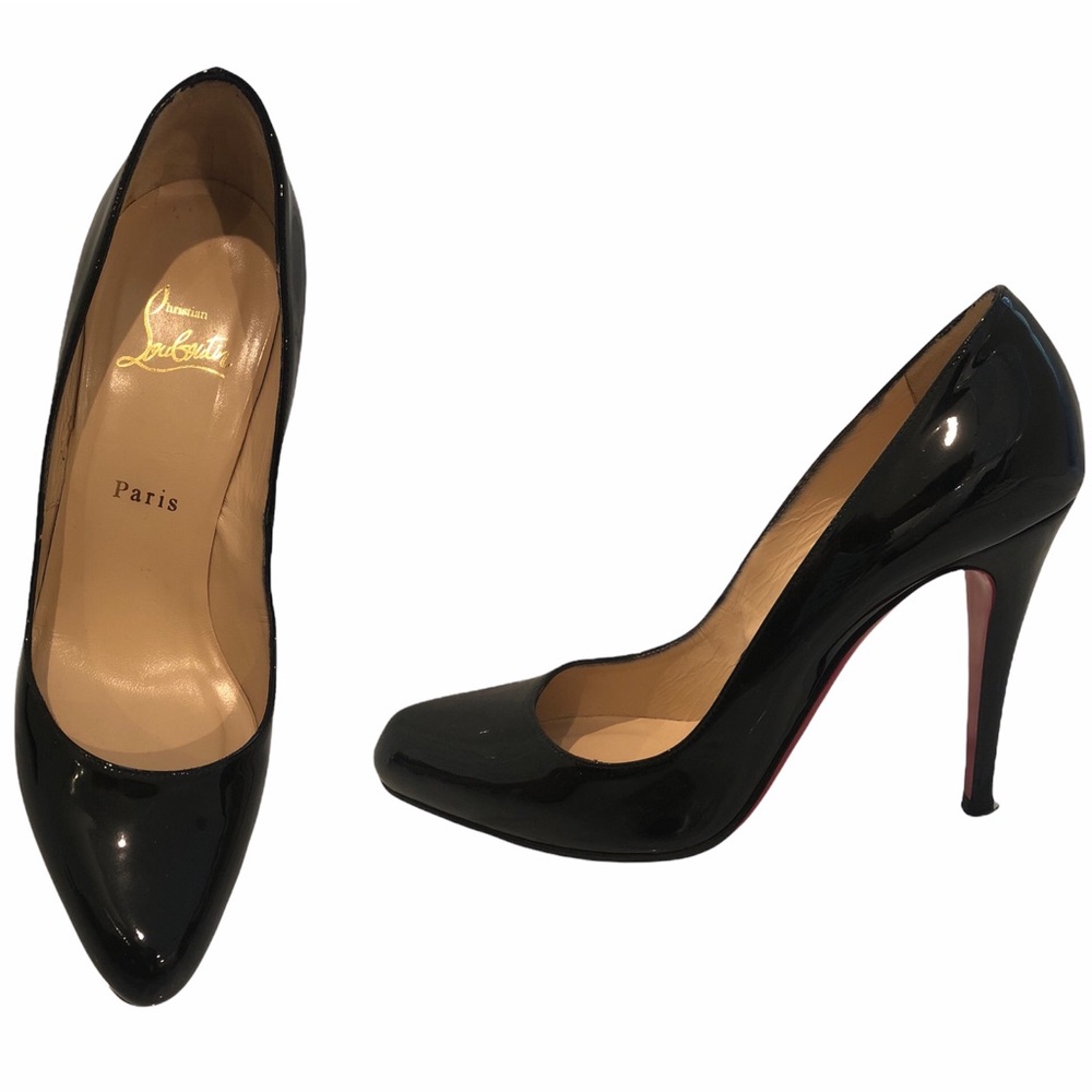 Christian Louboutin Pigalle 120 Patent Leather Black Pumps Size 38.5